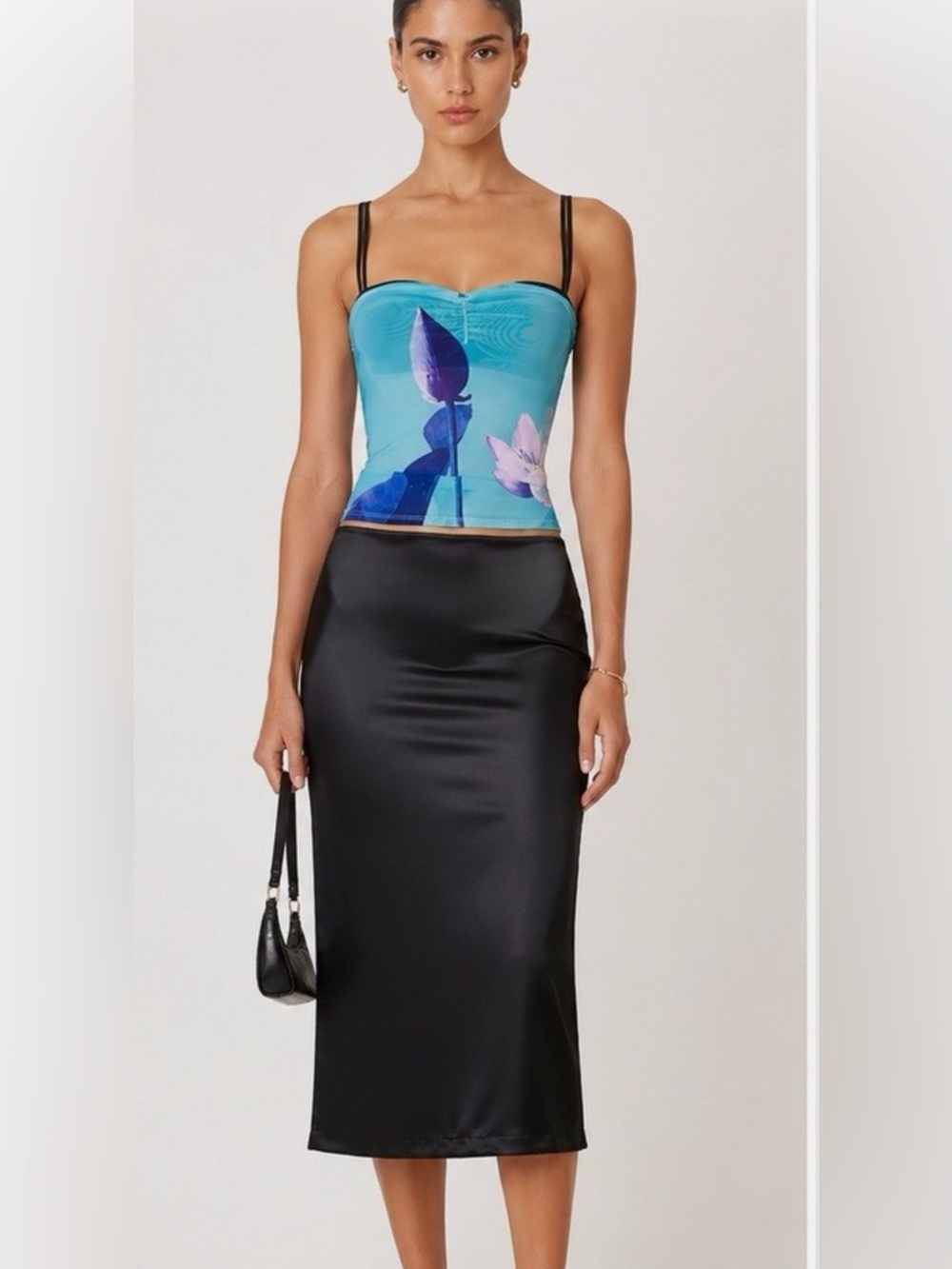 Miaou Enzo Top In Blue Lotus Floral